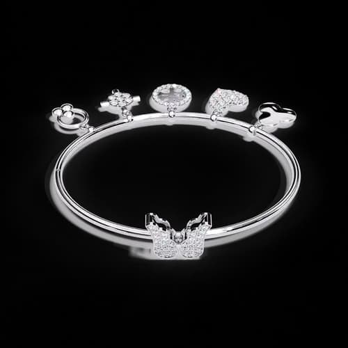 Butterfly Charms Diamond Bangle
