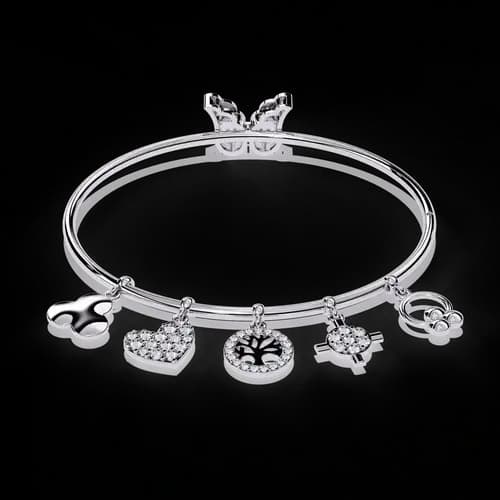 Butterfly Charms Diamond Bangle 3