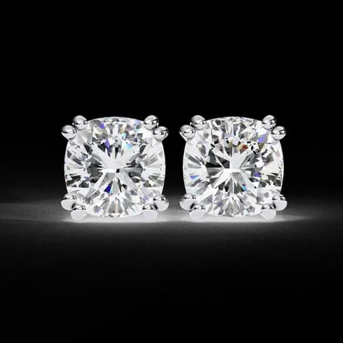 Aurora Cushion-Cut Diamond Studs