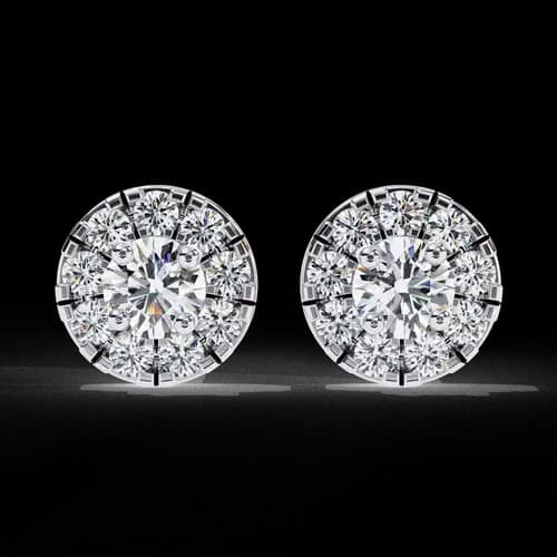 Aurora Halo Diamond Studs 2