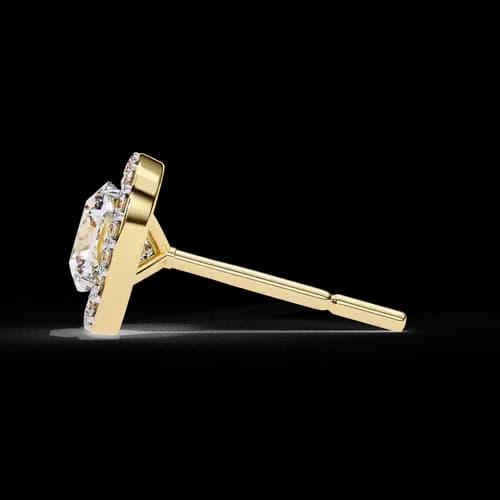 Cushion Halo Round Diamond Studs 3