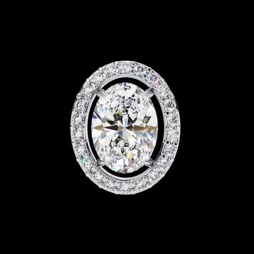 Oval Halo Diamond Studs 2
