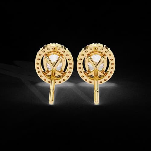 Oval Halo Diamond Studs 3