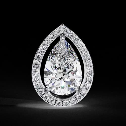 Pear Halo Diamond Studs 2