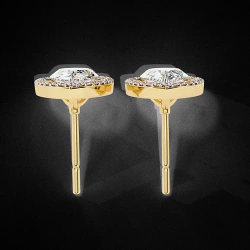 Pear Halo Diamond Studs 3