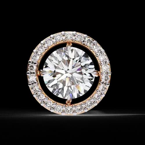 Round Halo Diamond Studs 2