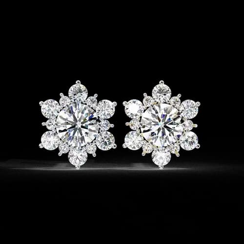 Floral Cluster Diamond Studs