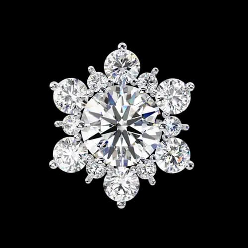 Floral Cluster Diamond Studs 2