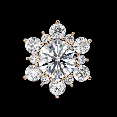 Floral Cluster Diamond Studs 3