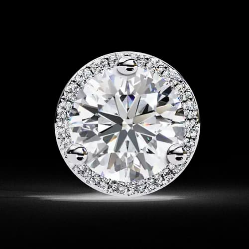 Classic Round Halo Diamond Studs 2
