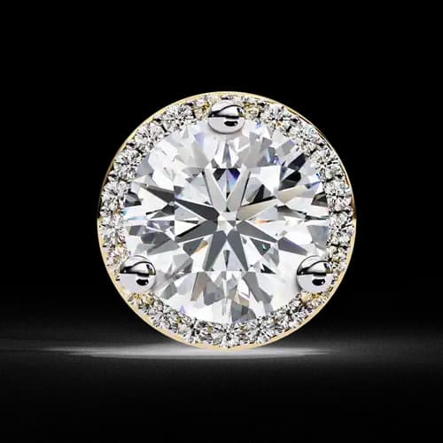 Classic Round Halo Diamond Studs 3