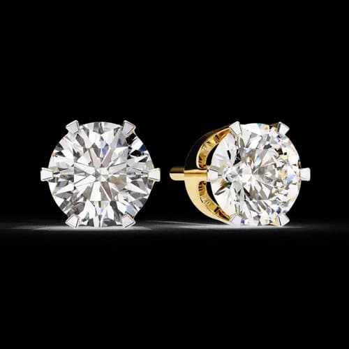 Timeless 6-Prong Round Diamond Studs 2