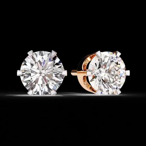 Timeless 6-Prong Round Diamond Studs 3