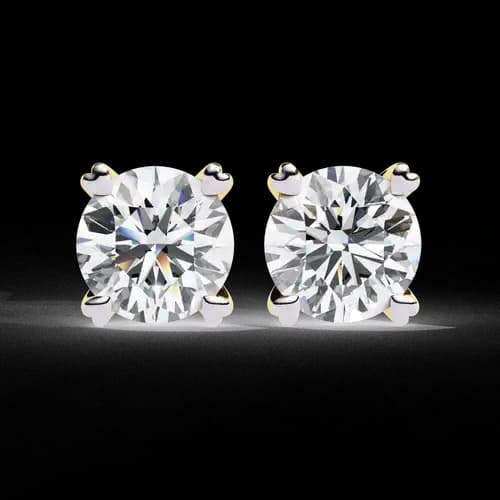 Classic 4-Prong Round Diamond Studs