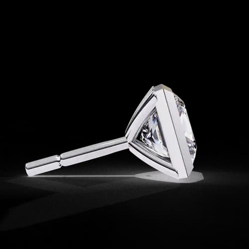 Princess-Cut Bezel Diamond Studs 2