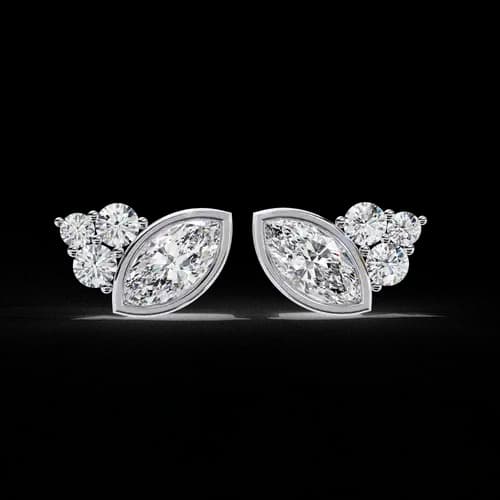 Marquise Cluster Diamond Earrings