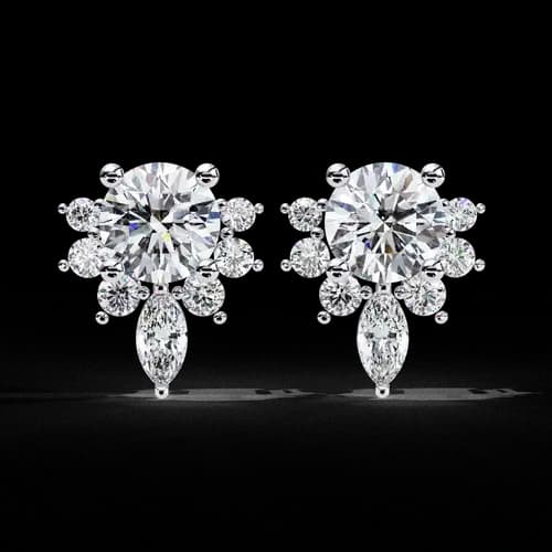 Radiant Bloom Diamond Earrings