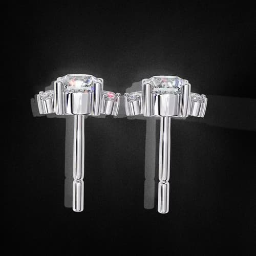 Radiant Bloom Diamond Earrings 3