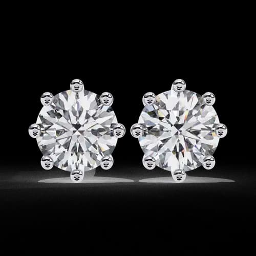 Celestial Six-Prong Solitaire Earrings 2