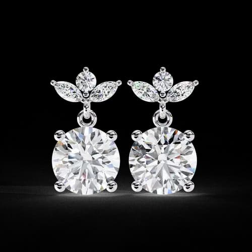 Diamond Bloom Drop Earrings