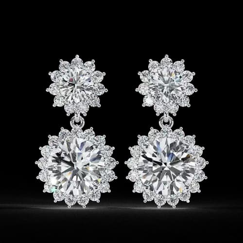 Regal Bloom Double Halo Earrings