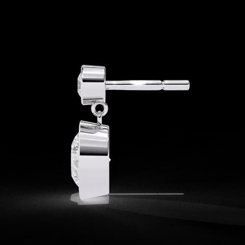 Aurora Bezel Drop Diamond Earrings 3