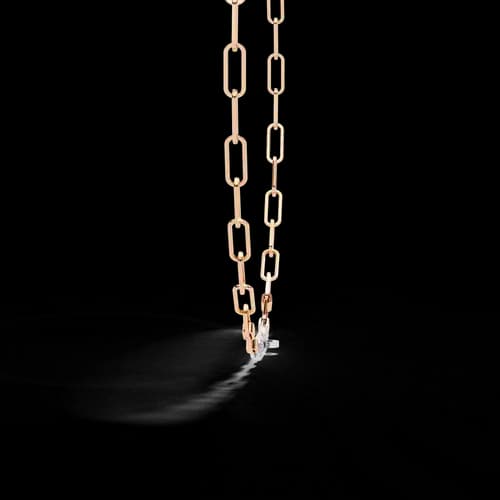 Meridian Pavé Bar Paperclip Necklace 2
