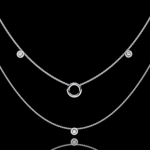 Aura Three-Strand Halo & Circle Layered Necklace