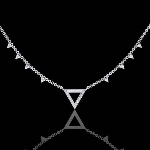 Apex Pavé Chevron & Diamond Fringe Necklace