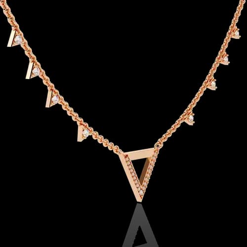 Apex Pavé Chevron & Diamond Fringe Necklace 3