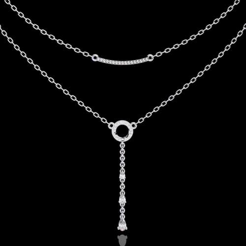Cascade Layered Lariat Necklace