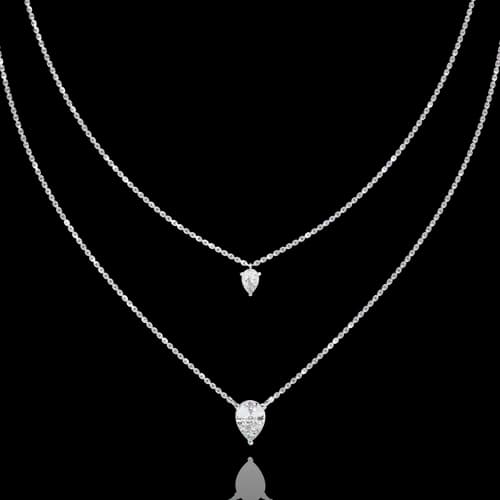 Dewdrop Layered Pear Diamond Necklace