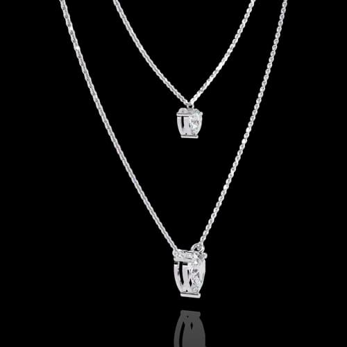 Dewdrop Layered Pear Diamond Necklace 2