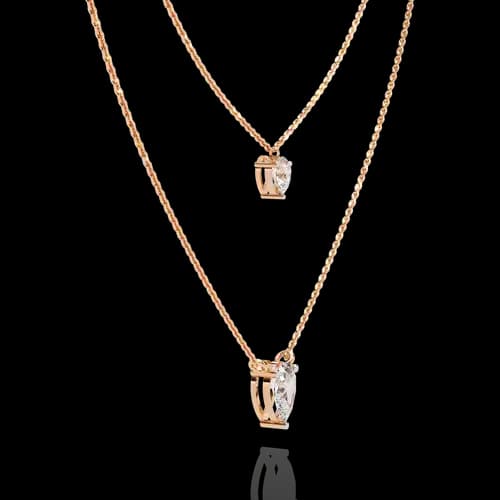 Dewdrop Layered Pear Diamond Necklace 3