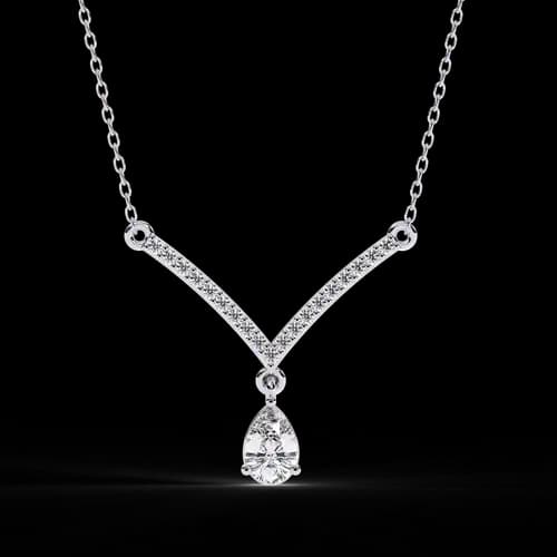 Riviera Pear Drop Chevron Necklace