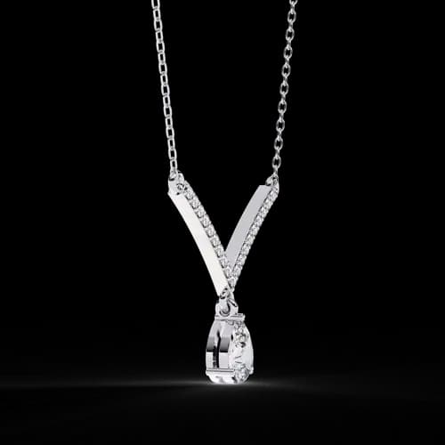 Riviera Pear Drop Chevron Necklace 2