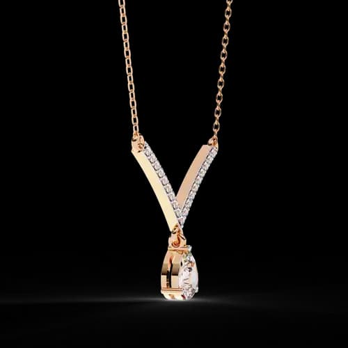 Riviera Pear Drop Chevron Necklace 3
