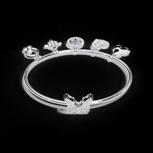 Butterfly Charms Diamond Bangle 1
