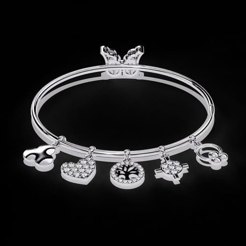 Butterfly Charms Diamond Bangle 3