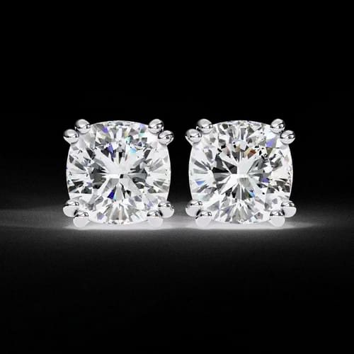 Aurora Cushion-Cut Diamond Studs 1