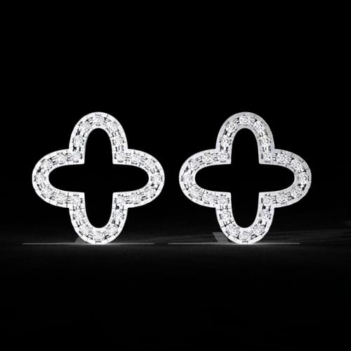 Fortuna Clover Diamond Studs 2