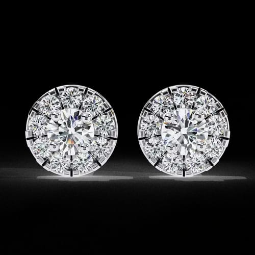 Aurora Halo Diamond Studs 1