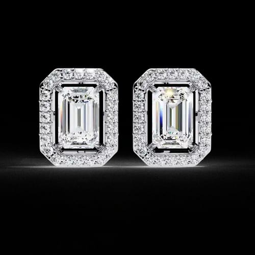 Emerald Elegance Halo Studs 1