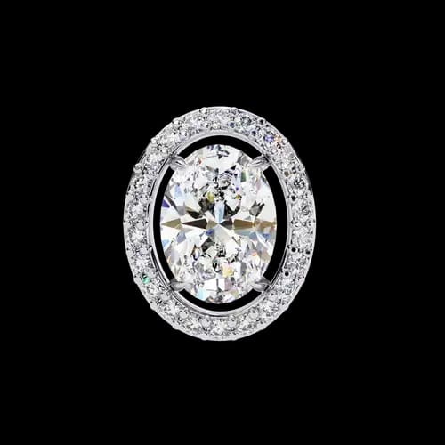 Oval Halo Diamond Studs 2