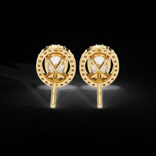 Oval Halo Diamond Studs 3