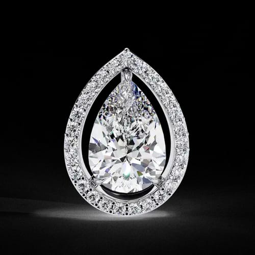 Pear Halo Diamond Studs 2