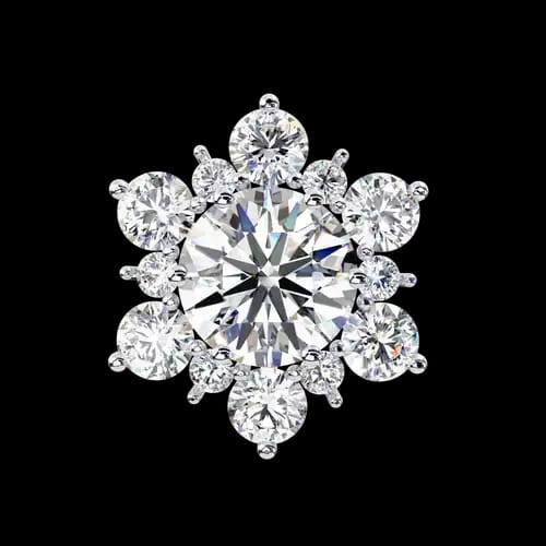 Floral Cluster Diamond Studs 2