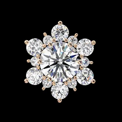 Floral Cluster Diamond Studs 3