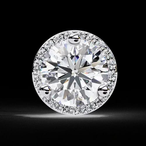 Classic Round Halo Diamond Studs 2
