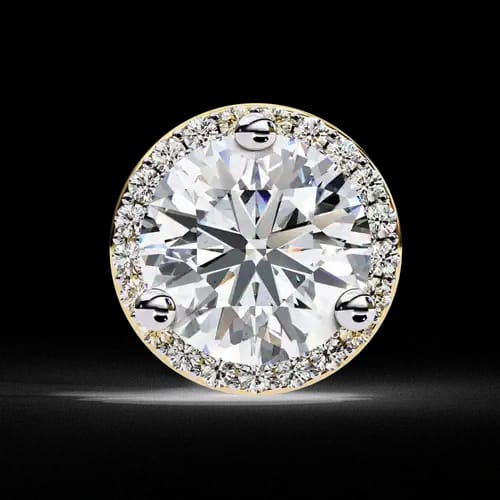 Classic Round Halo Diamond Studs 3